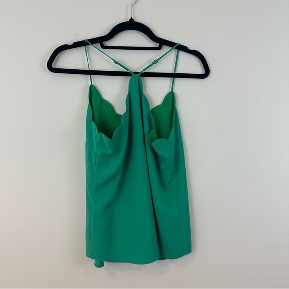 J. Crew Green Scallop Trim Cami Blouse Size 4 Women's - Picture 5 of 5